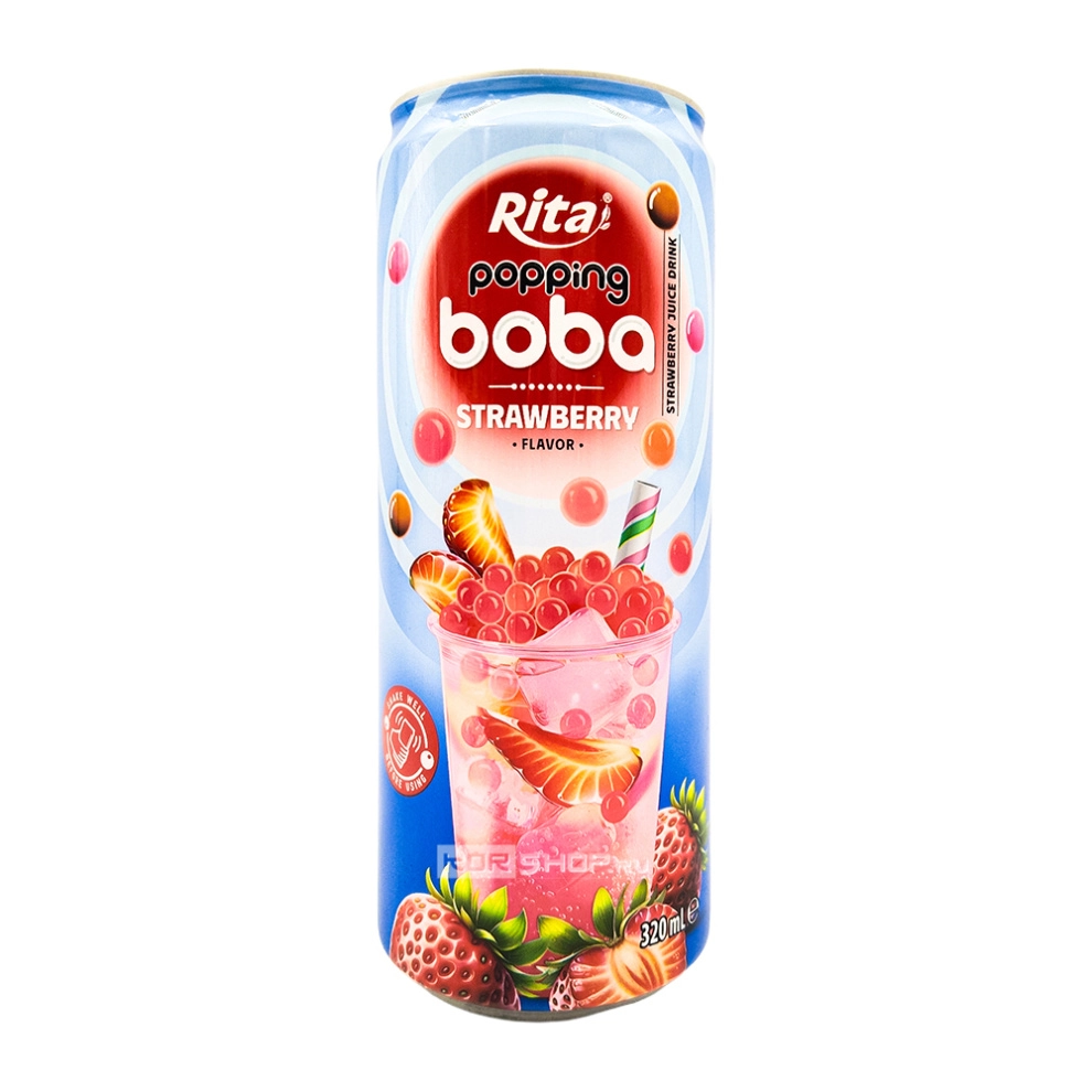 Напиток из клубничного сока с шариками Поппинг Боба негазированный Rita, Вьетнам, 320 мл