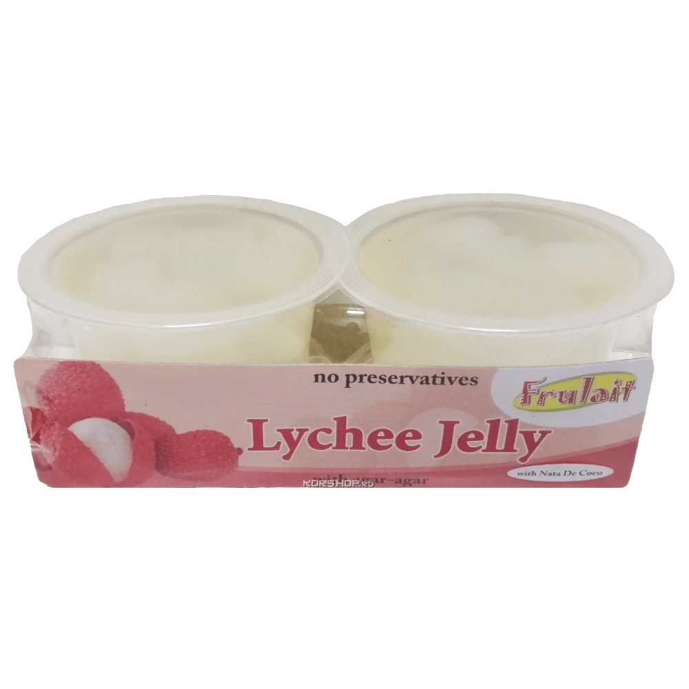 Фруктовое желе со вкусом личи Frulaif Cocon, Малайзия, 236 г (2*118 г) Фруктовое желе со вкусом личи Frulaif Cocon, Малайзия, 236 г (2*118 г)
