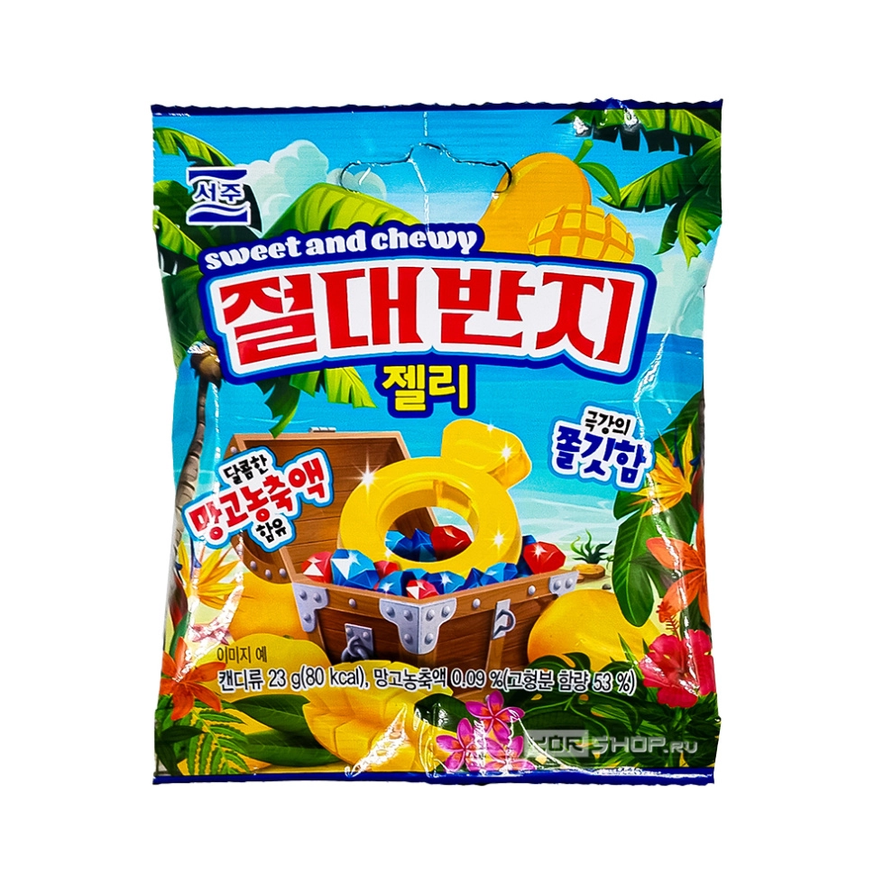 Мармелад «Мармеладные колечки» со вкусом манго Seoju, Корея, 23 г