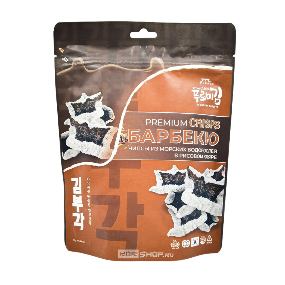 Хрустящие чипсы из морской капусты со вкусом барбекю Furmi Kim, Корея, 30 г