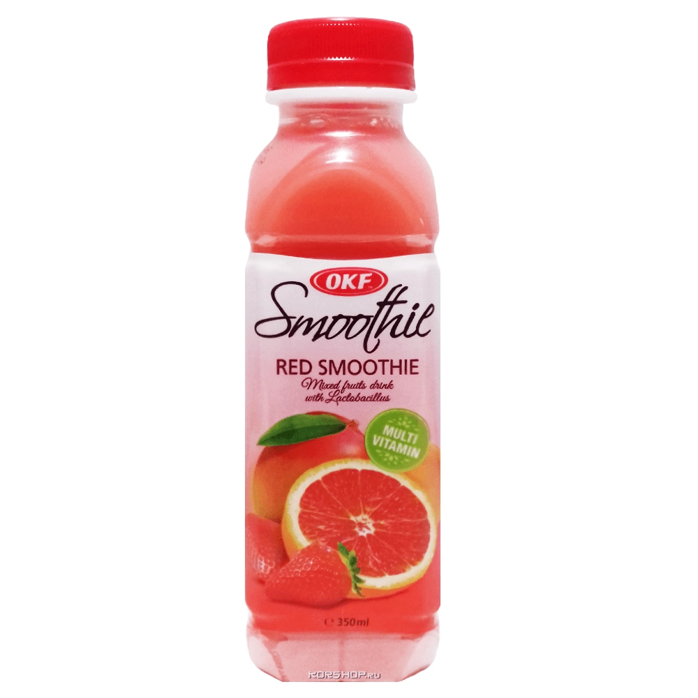 Витаминный напиток с лактобактериями Смузи Smoothie Red OKF (клубника, грейпфрут, манго), Корея, 350 мл