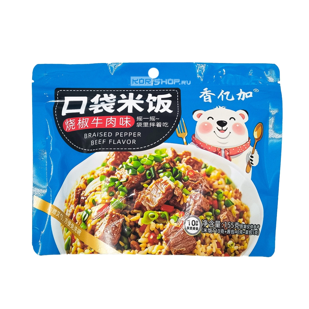 Рис б/п со вкусом говядины с перцем Сянъицзя Kouda Mifan Leiqia, Китай, 155 г Рис б/п со вкусом говядины с перцем Сянъицзя Kouda Mifan Leiqia, Китай, 155 г