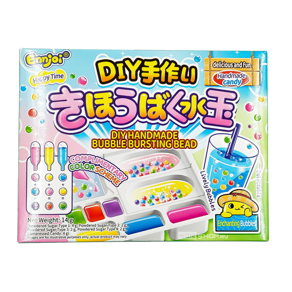 Жевательная конфета «Сделай сам: Лопающиеся пузырьки» Bubble Bursting Bead Guandong Lefen, Китай, 14 г