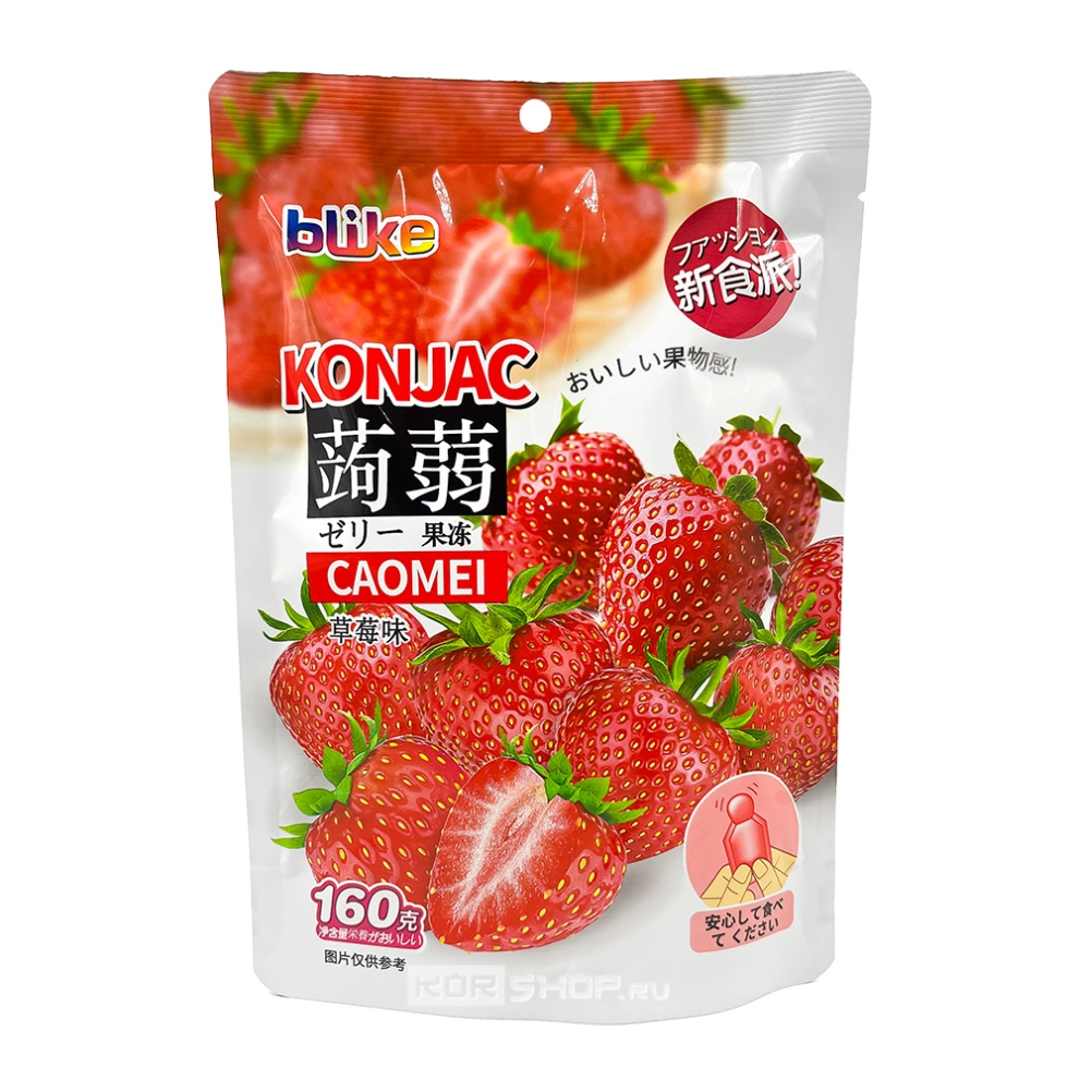 Желе мармеладное с конняку (конжаком) со вкусом клубники Blike, Китай, 160 г