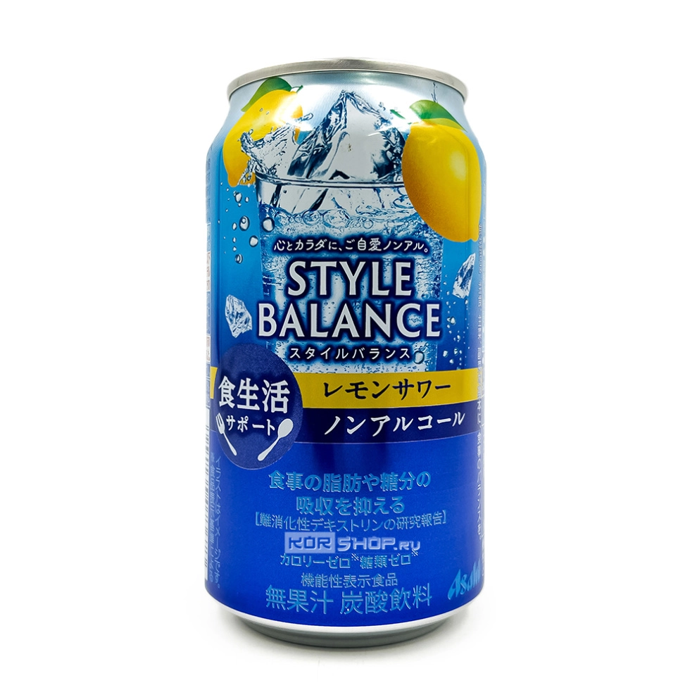Напиток б/а газированный со вкусом лимона Style Balance Asahi, Япония, 350 мл Напиток б/а газированный со вкусом лимона Style Balance Asahi, Япония, 350 мл