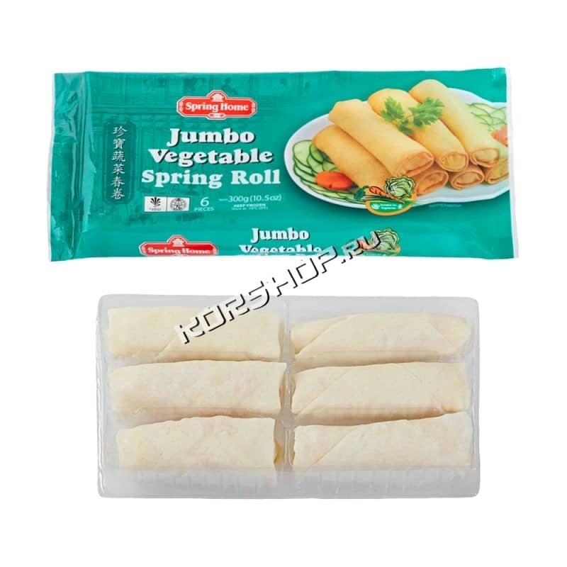 Овощные спринг-роллы Джамбо 6 шт, Spring Home 300 г Овощные спринг-роллы Джамбо 6 шт, Spring Home 300 г
