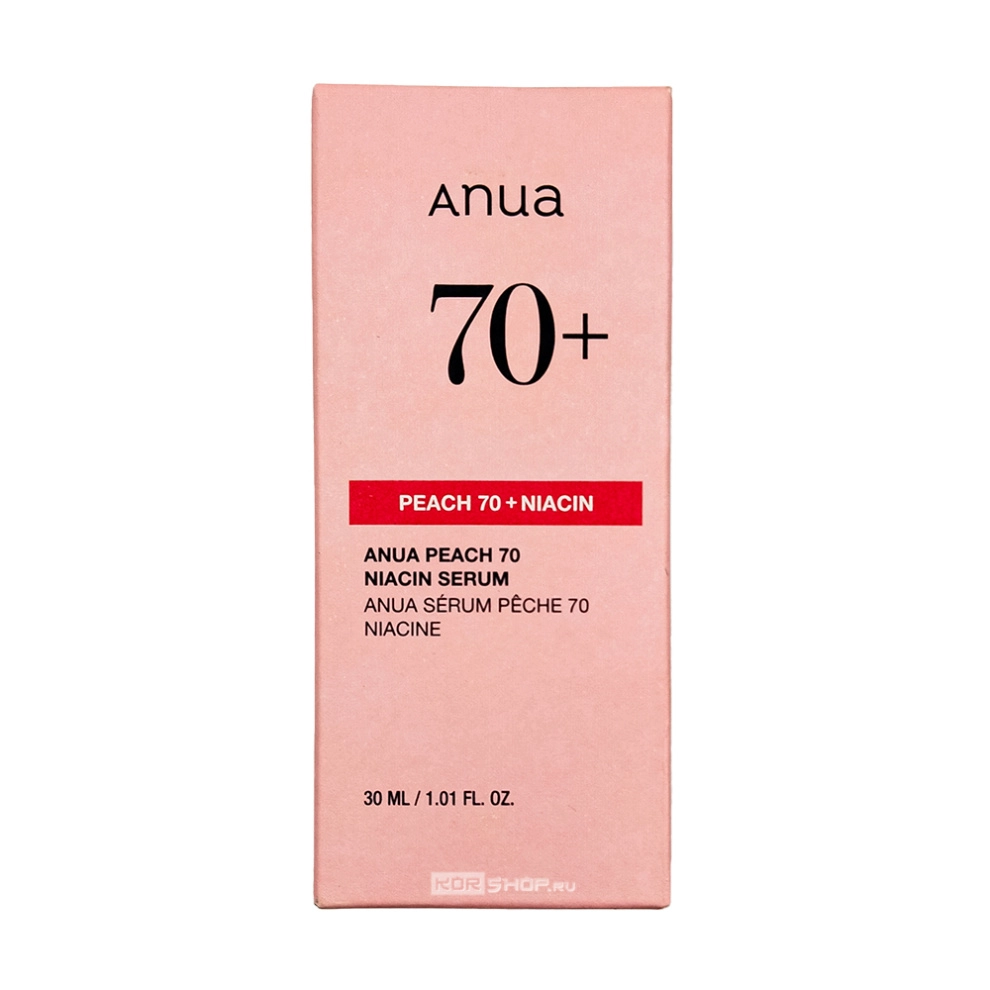 Сыворотка с ниацинамидом и персиком для гладкой и сияющей кожи Anua Peach 70 Niacin Serum (Корея), 30 мл Сыворотка с ниацинамидом и персиком для гладкой и сияющей кожи Anua Peach 70 Niacin Serum (Корея), 30 мл