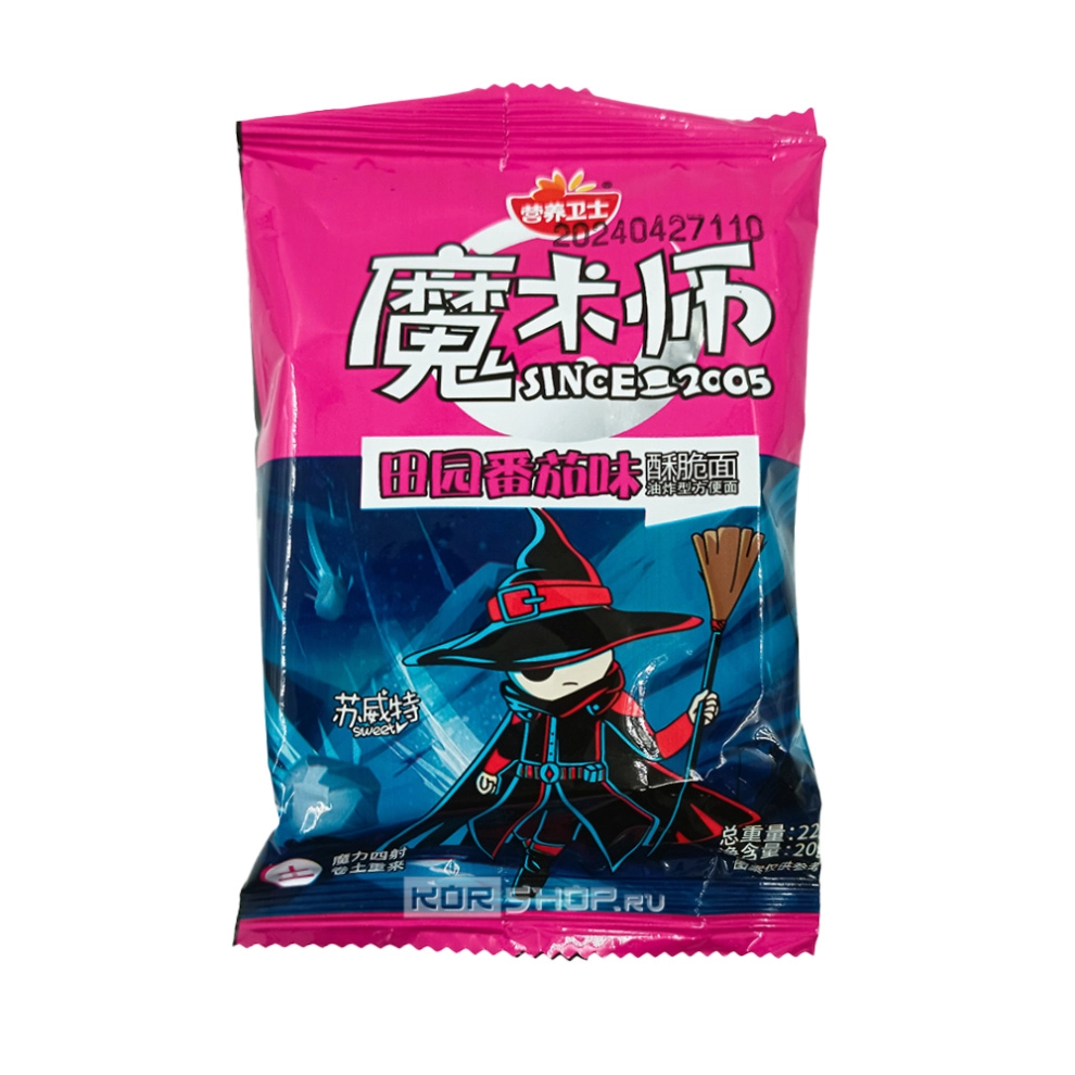 Чипсы из жареной лапши с томатным вкусом Magician Crispy Noodle Snack Garden Tomatoes Yingyangweishi / Nutrition Guard, Китай, 20 г Чипсы из жареной лапши с томатным вкусом Magician Crispy Noodle Snack Garden Tomatoes Yingyangweishi / Nutrition Guard, Китай, 20 г