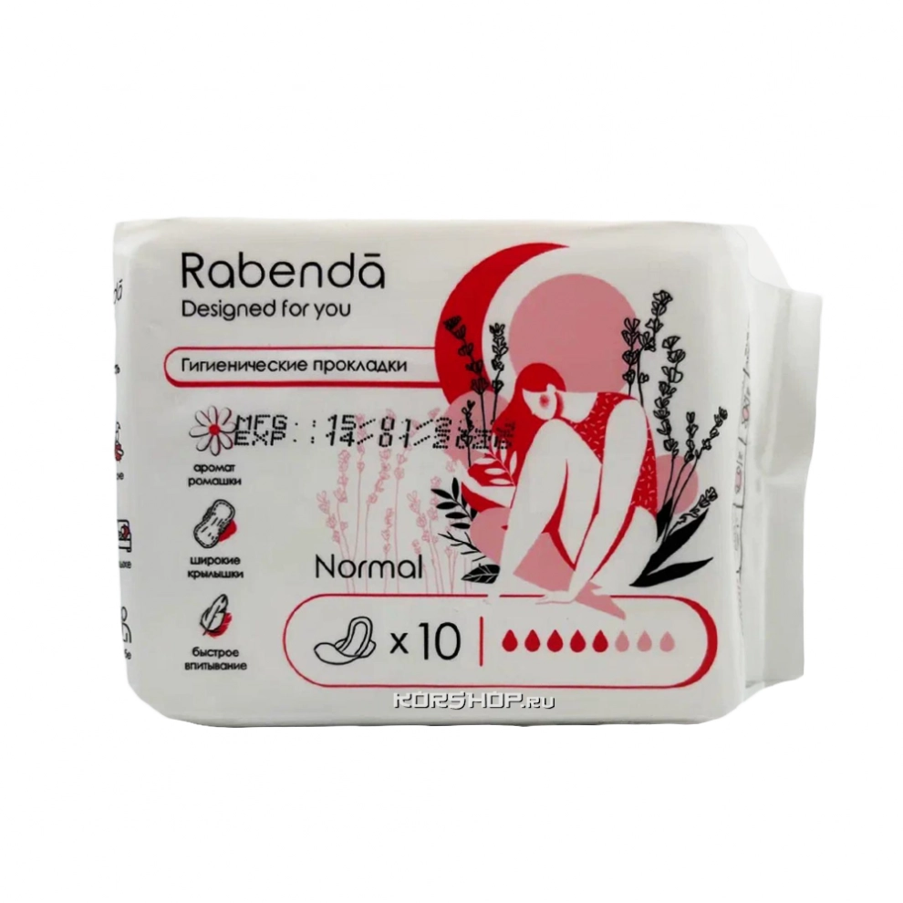 Прокладки гигиенические Normal 243 мм Rabenda, Китай, 10 шт Прокладки гигиенические Normal 243 мм Rabenda, Китай, 10 шт