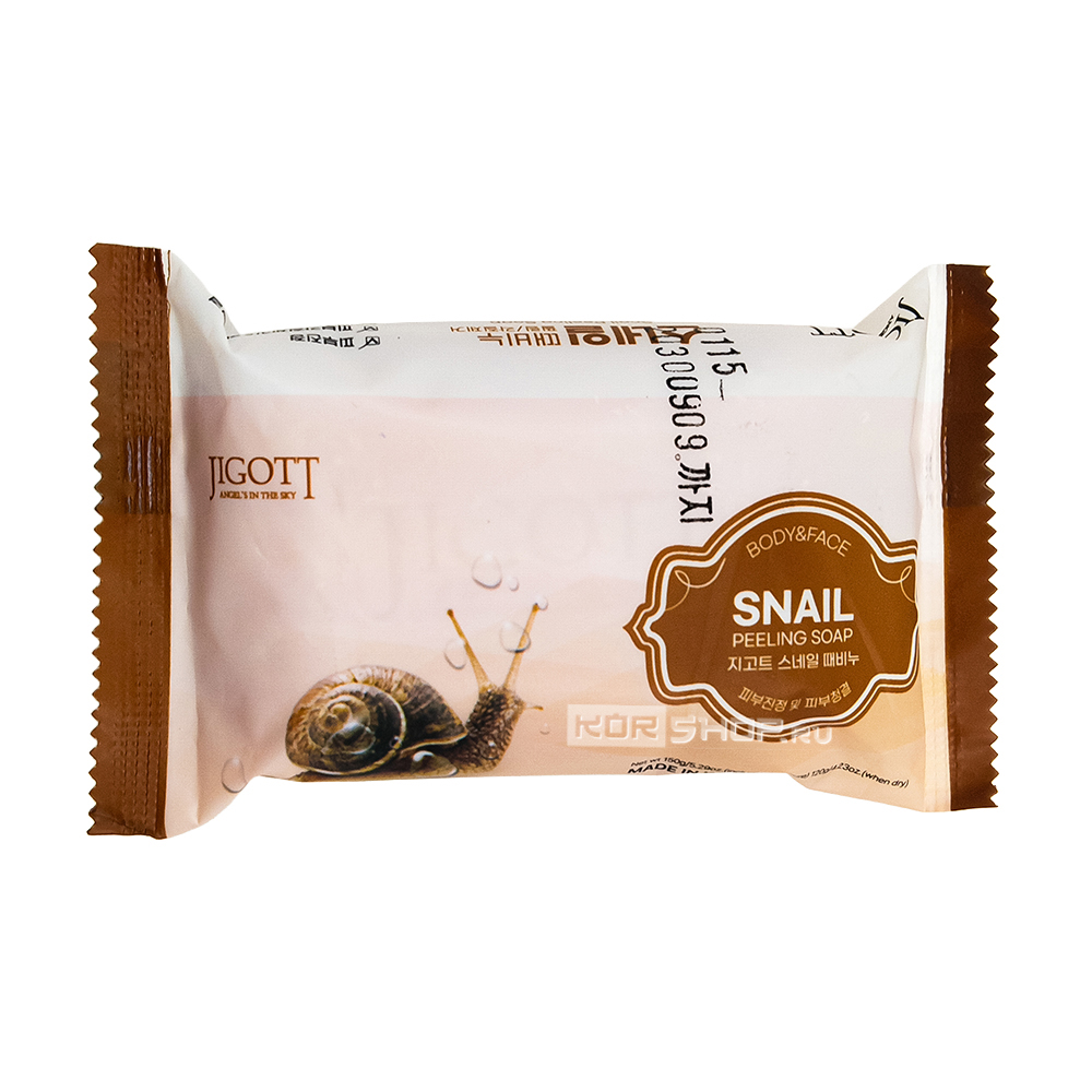 Пилинг-мыло с секретом (муцином) улитки для лица и тела (Peeling Soap Snail) Jigott, Корея, 150 г