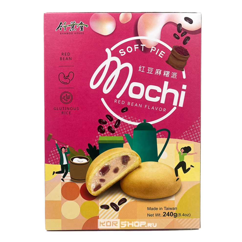 Пирожные моти с красной фасолью Bamboo House, Тайвань, 240 г Пирожные моти с красной фасолью Bamboo House, Тайвань, 240 г