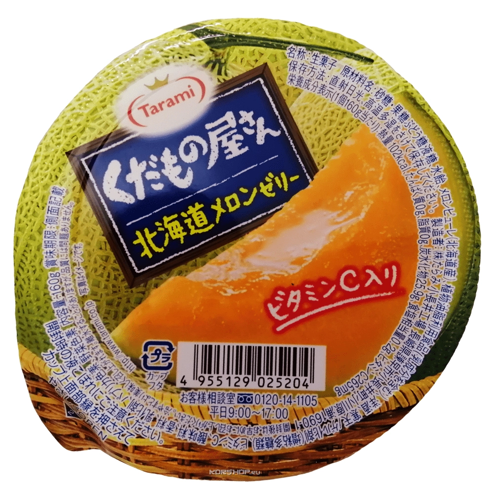 Желе с кусочками фруктов Дыня Tarami, 160 г