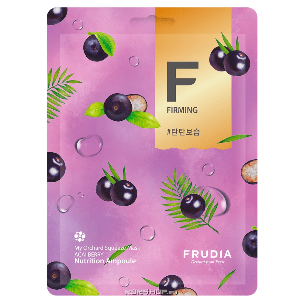 Бодрящая маска для лица с ягодами асаи My Orchard Frudia, Корея, 20 мл