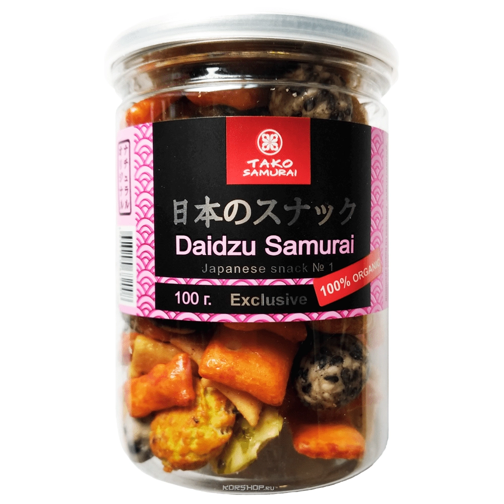 Японские снеки из бобовых Дайдзу Самурай Тако Самурай, 100 г Японские снеки из бобовых Дайдзу Самурай Тако Самурай, 100 г