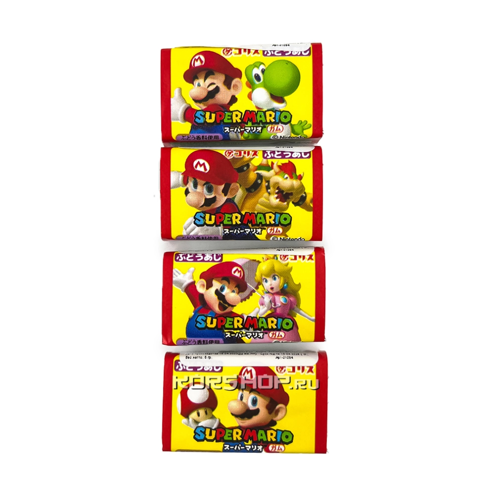 Жевательная резинка Супер Марио со вкусом винограда Coris, Корея, 6 г Жевательная резинка Супер Марио со вкусом винограда Coris, Корея, 6 г