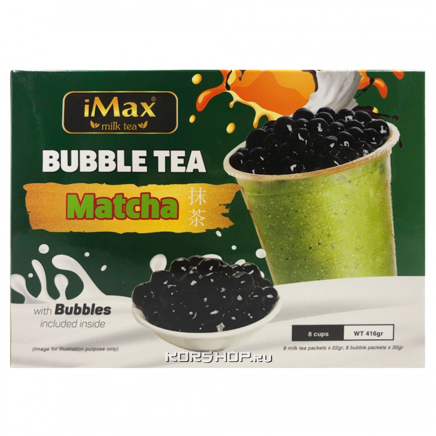 Зеленый чай Матча с шариками iMax Bubble Tea, 416 г Зеленый чай Матча с шариками iMax Bubble Tea, 416 г