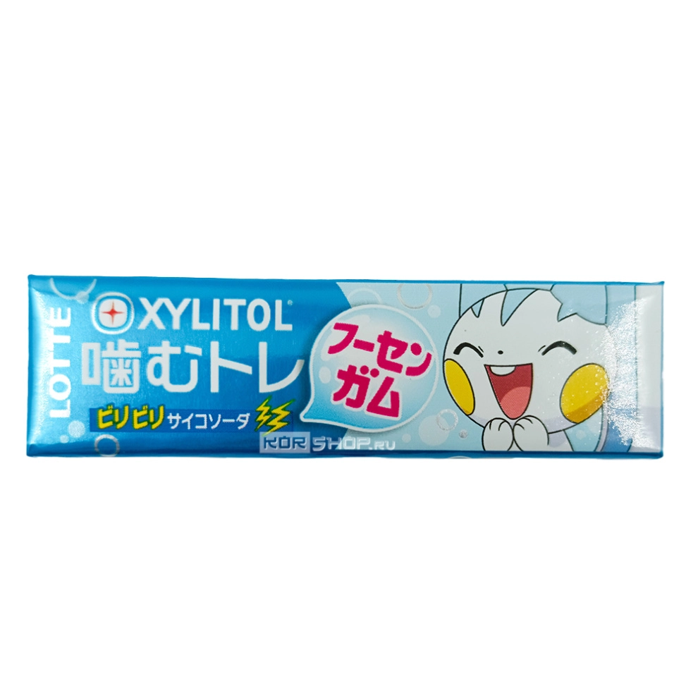 Жевательная резинка со вкусом содового напитка Xylitol Bilibili Psycho Soda Lotte, Япония, 30 г