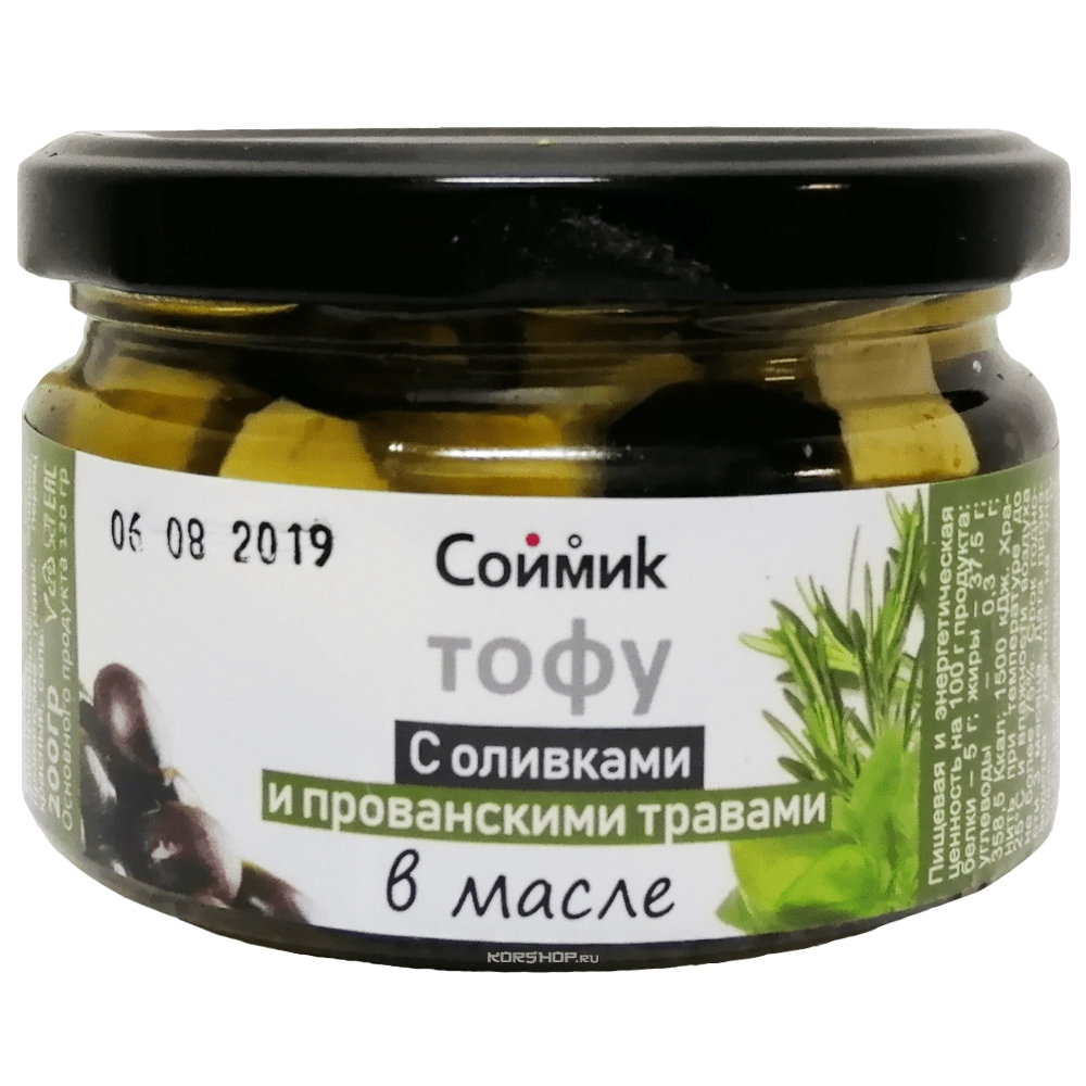 Тофу с оливками и прованскими травами Соймик, 200 г Тофу с оливками и прованскими травами Соймик, 200 г