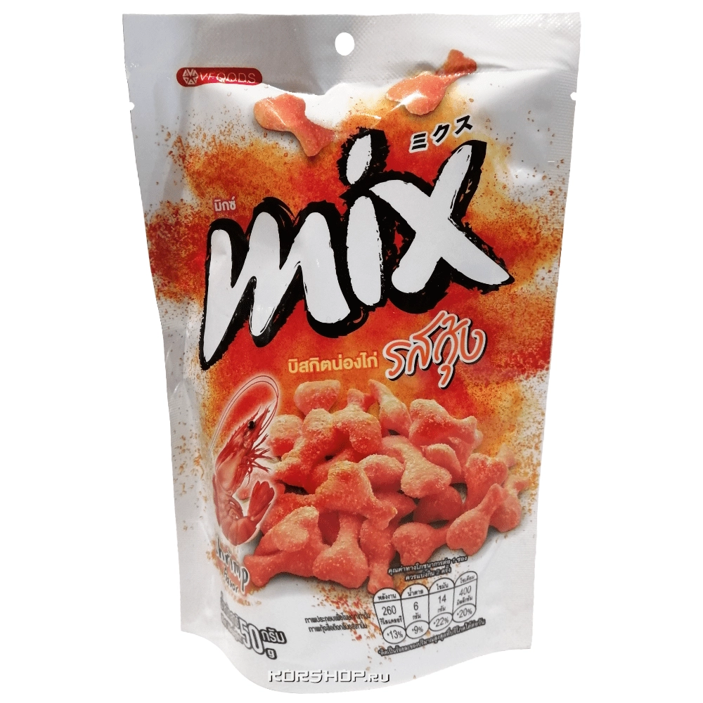 Снэки "Куриные ножки" со вкусом креветки Mix VFoods, Таиланд, 50 г