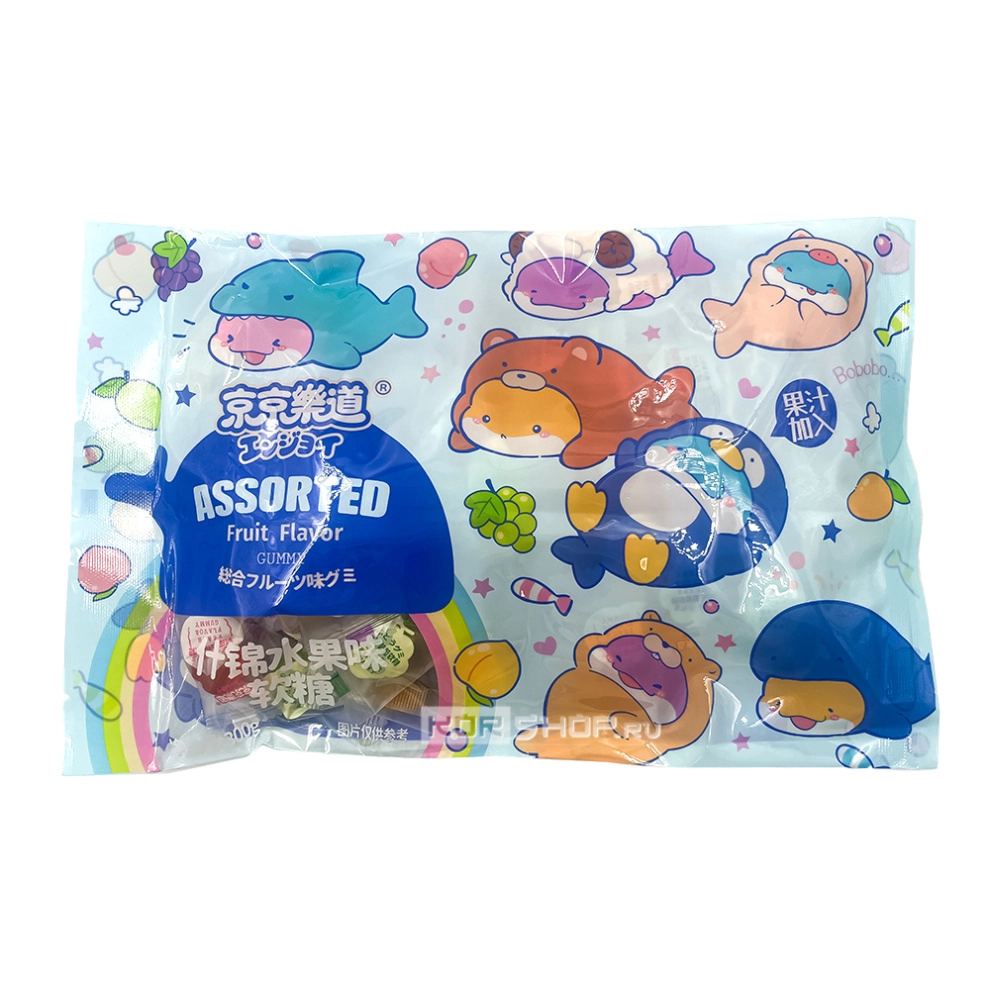 Желейные конфеты со вкусом фруктового ассорти Assorted Fruit Flavor Gummy Guandong Lefen, Китай, 300 г Желейные конфеты со вкусом фруктового ассорти Assorted Fruit Flavor Gummy Guandong Lefen, Китай, 300 г