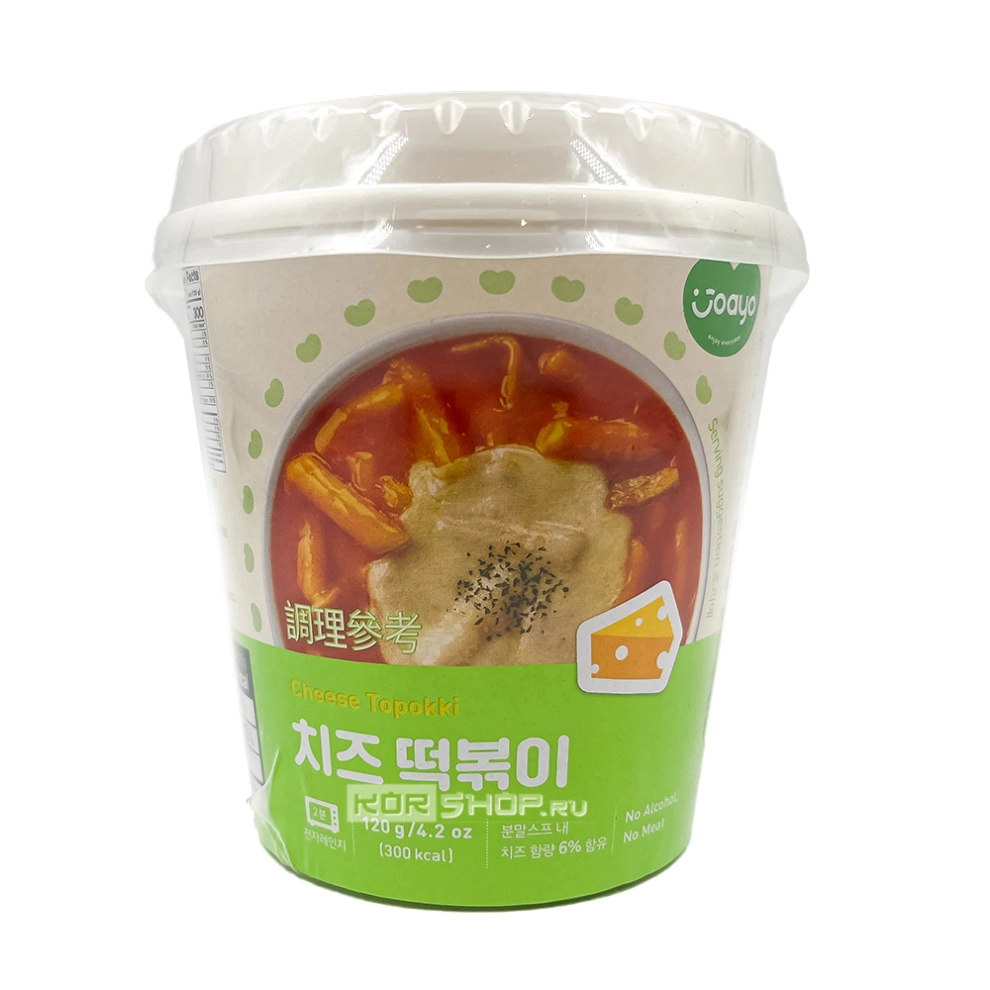 Рисовые клецки токпокки с сырным вкусом (стакан) Cheese Topokki Joayo, Корея, 120 г