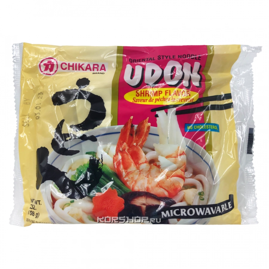 Лапша б/п со вкусом креветок Chikara Udon, 198 г