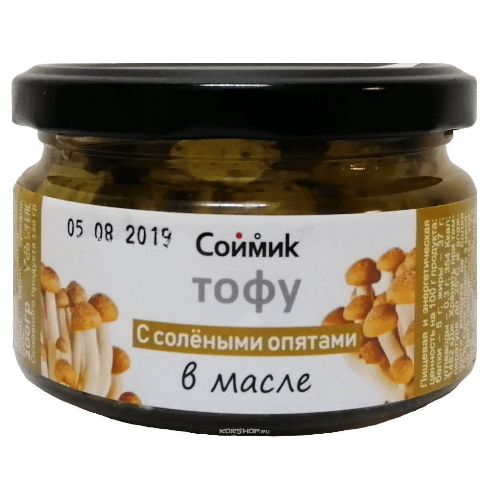 Тофу с солеными опятами в масле Соймик, 200 г.