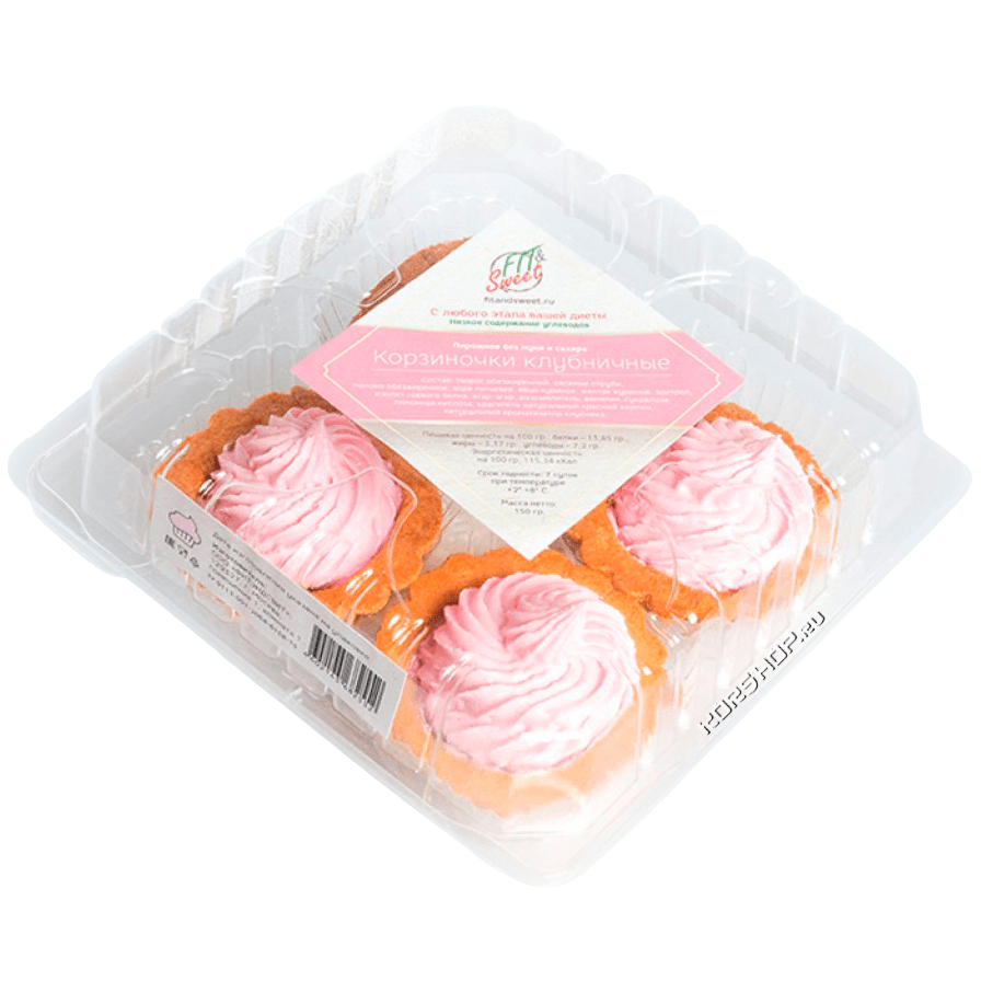 Клубничные корзинки Fit and Sweet, 150 г