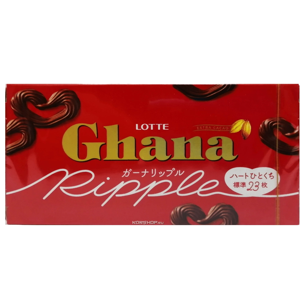 Молочный шоколад Райпл Ghana Lotte, Япония, 58 г