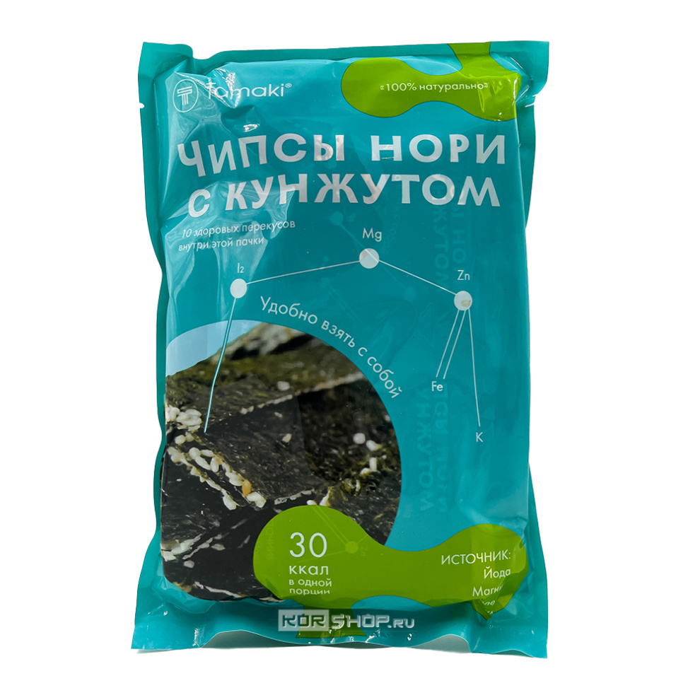 Чипсы из морских водорослей сушеных прессованных с кунжутом Tamaki, Китай, 70 г