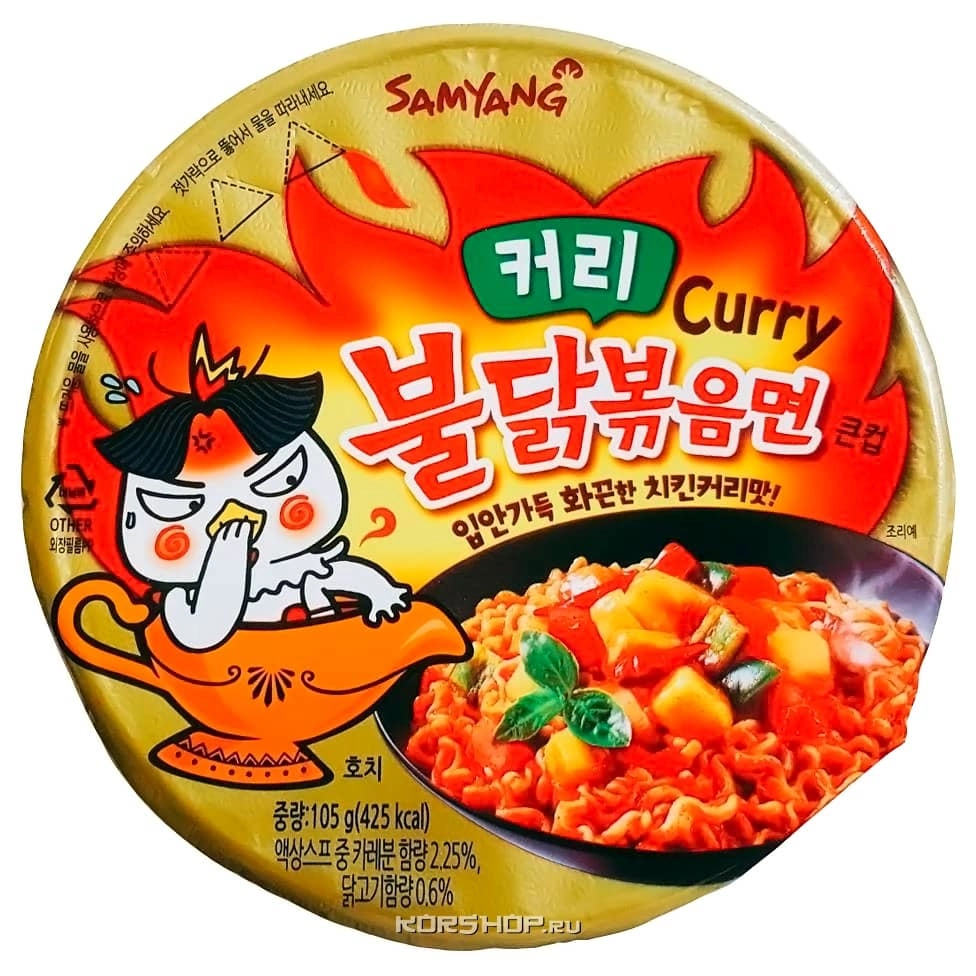 Лапша со вкусом курицы карри Samyang, Корея, 105 г Лапша со вкусом курицы карри Samyang, Корея, 105 г