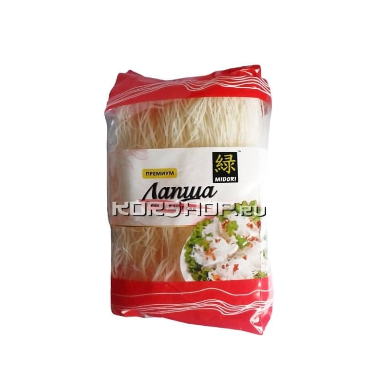 Рисовая лапша "Мидори" (мелкая) Китай 500 г
