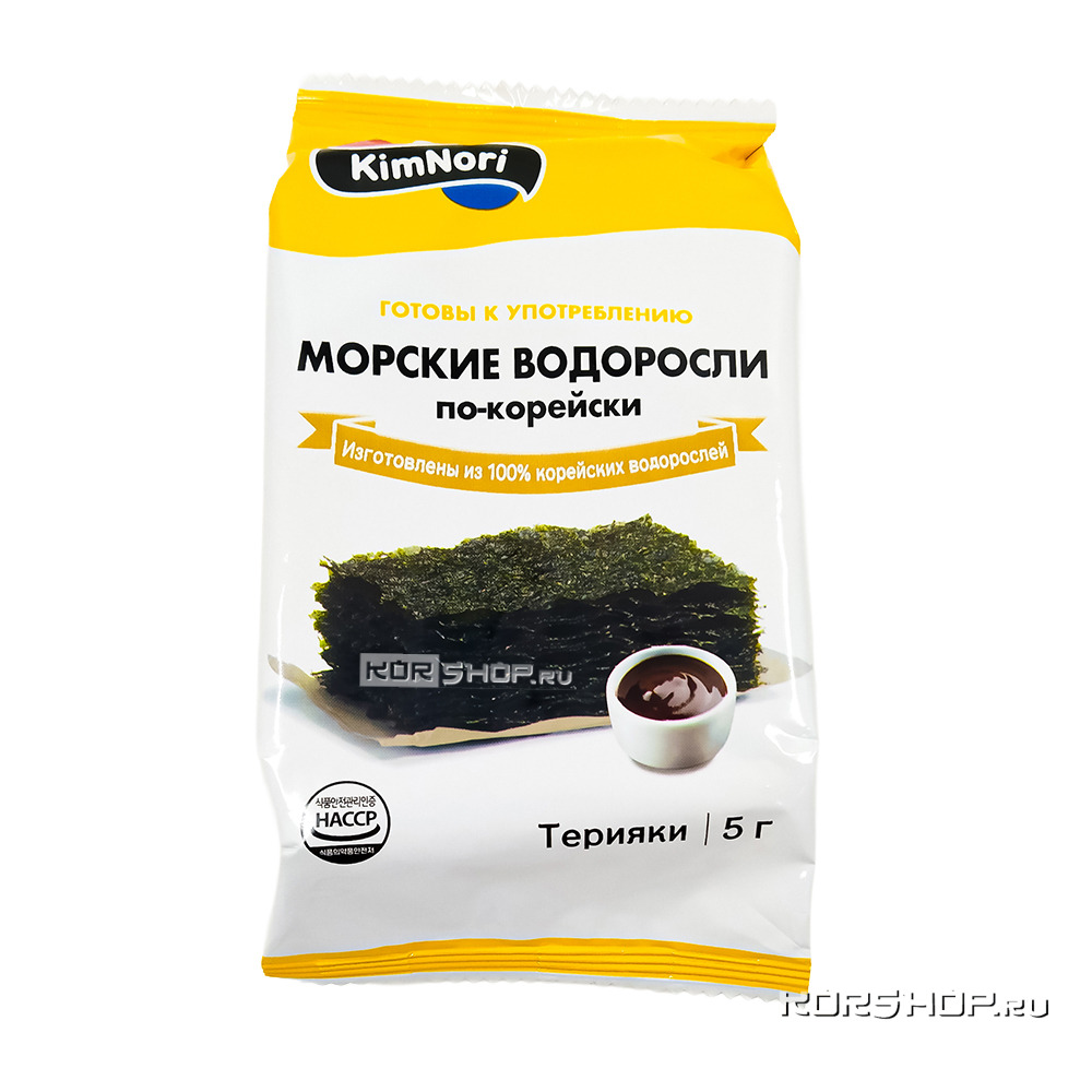 Жареная хрустящая морская капуста со вкусом соуса терияки КимНори / KimNori, Корея, 5 г