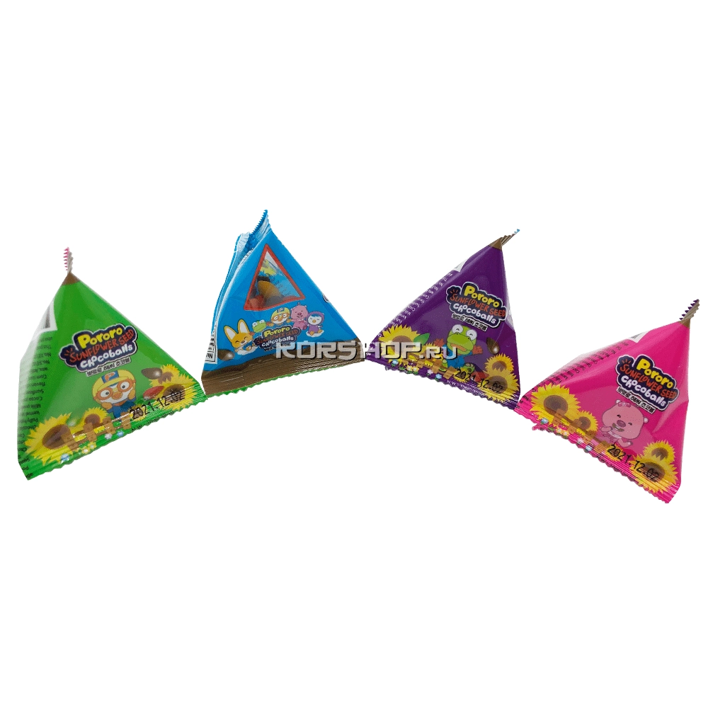 Семечки в разноцветной шоколадной глазури Pororo, Корея, 10 г