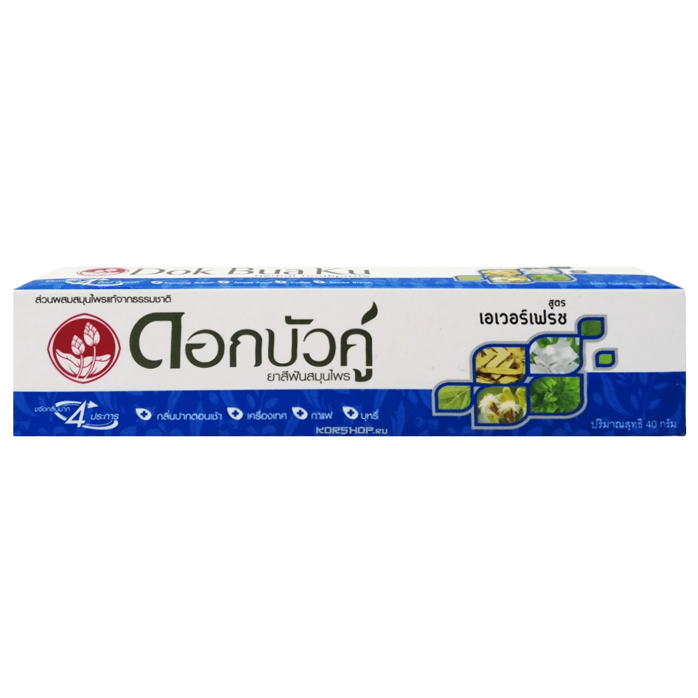 Растительная зубная паста "Свежесть всегда" Dok Bua Ku Twin Lotus, Таиланд, 40 г Растительная зубная паста "Свежесть всегда" Dok Bua Ku Twin Lotus, Таиланд, 40 г