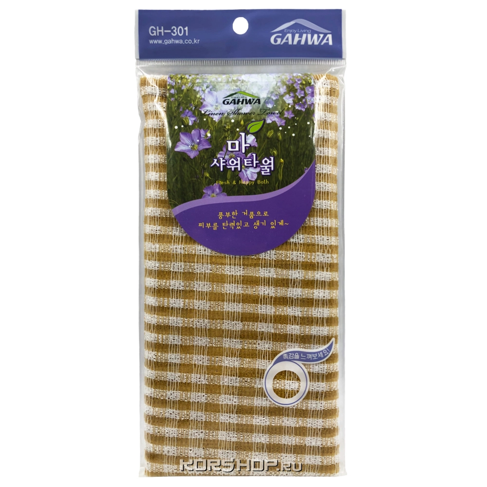 Массажная мочалка со льном (30*97 см) Gahwa, Корея Массажная мочалка со льном (30*97 см) Gahwa, Корея