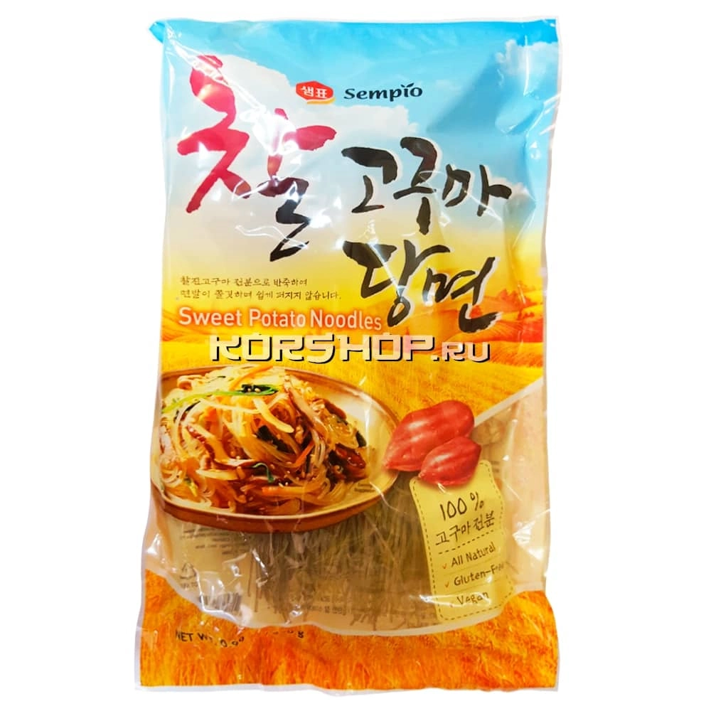 Лапша крахмальная из батата Фунчоза (для чапче), Корея, 450 г Лапша крахмальная из батата Фунчоза (для чапче), Корея, 450 г