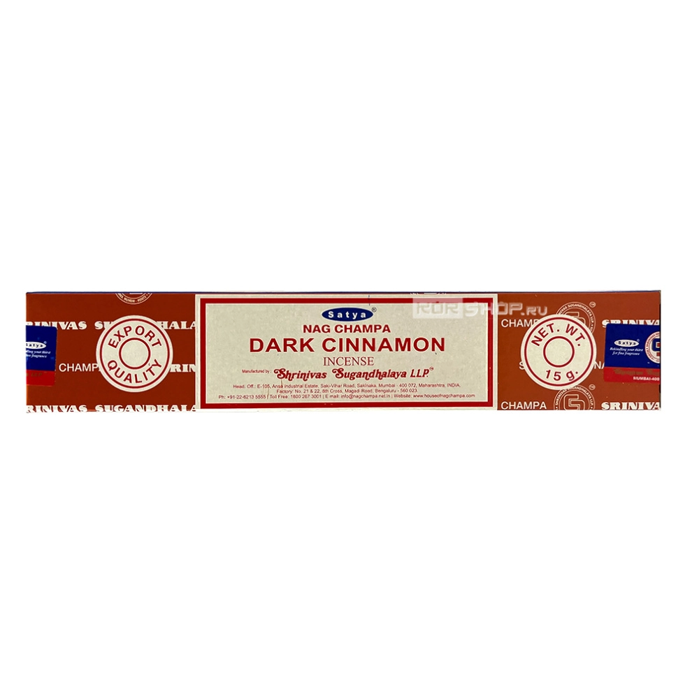 Ароматические палочки (благовония) «Темная Корица» Dark Cinnamon Satya, Индия, 15 г Ароматические палочки (благовония) «Темная Корица» Dark Cinnamon Satya, Индия, 15 г