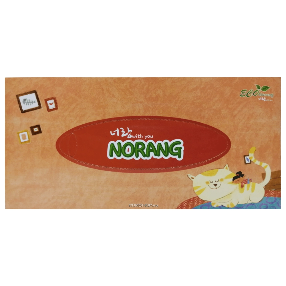Двухслойные салфетки для лица (кот) Norang (180 шт.), Корея Двухслойные салфетки для лица (кот) Norang (180 шт.), Корея