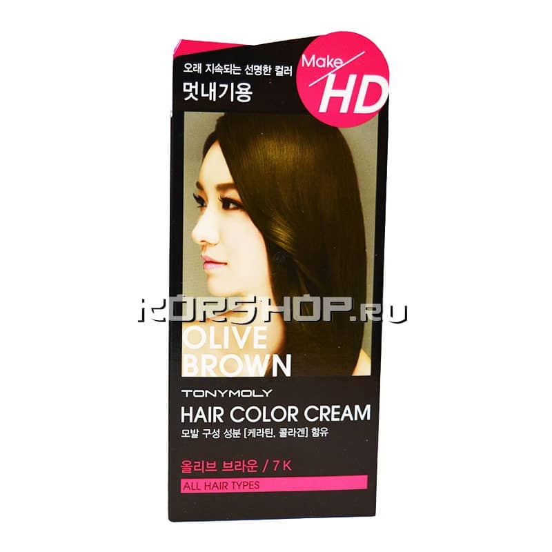Краска для волос OLIVE BROWN 7K Make HD Tony Moly, Южная Корея