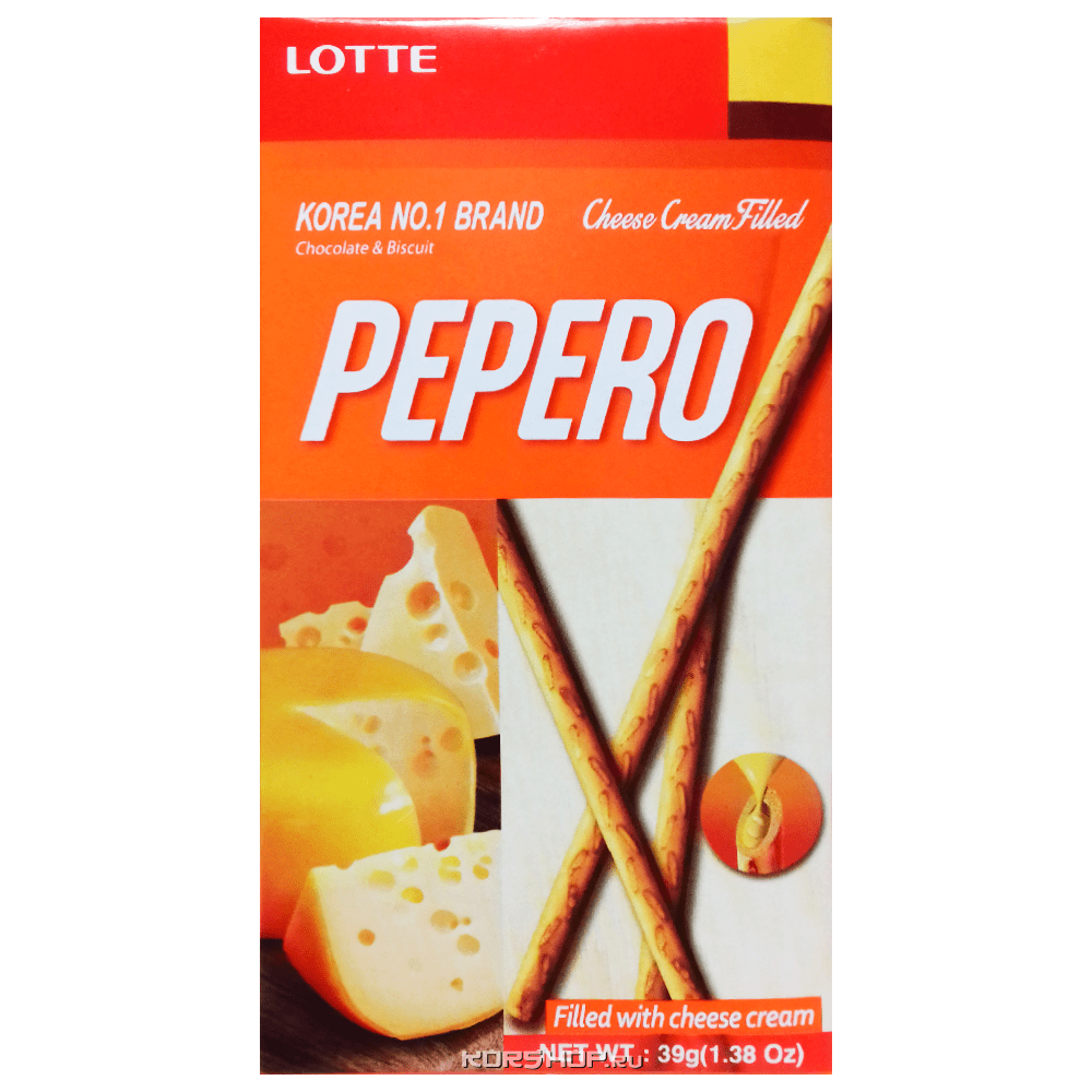 Соломка с сырной кремовой начинкой Pepero Lotte, Корея, 39 г