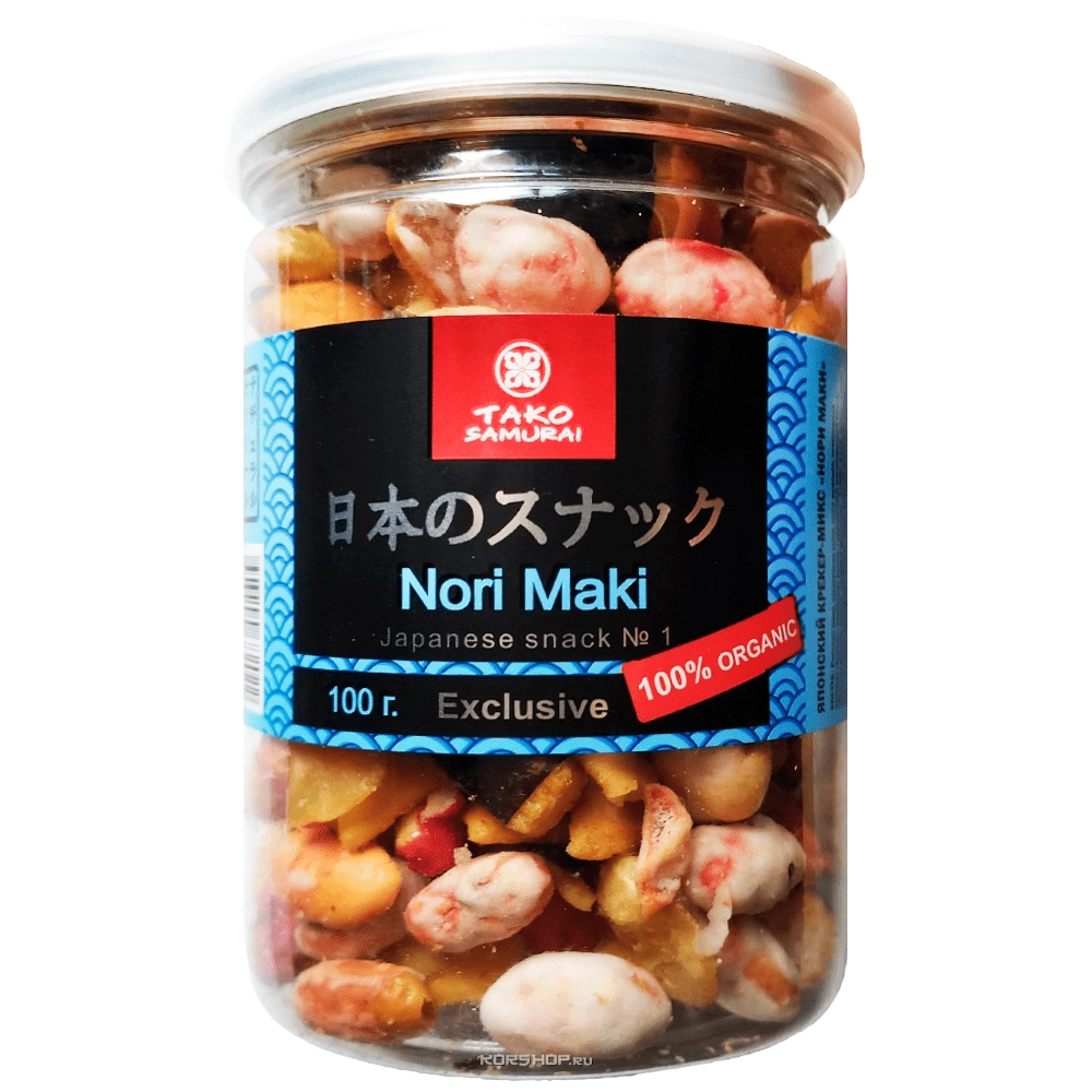 Японские рисовые крекеры Нори Маки Тако Самурай, 100 г Японские рисовые крекеры Нори Маки Тако Самурай, 100 г