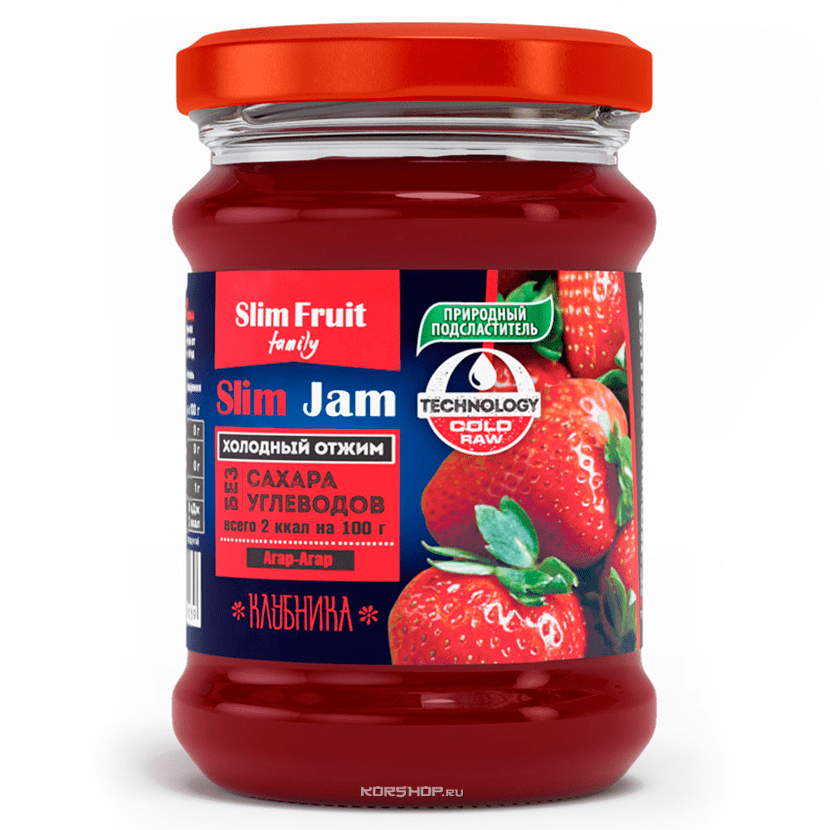 Бескалорийный джем Клубника Slim Fruit, 250 г