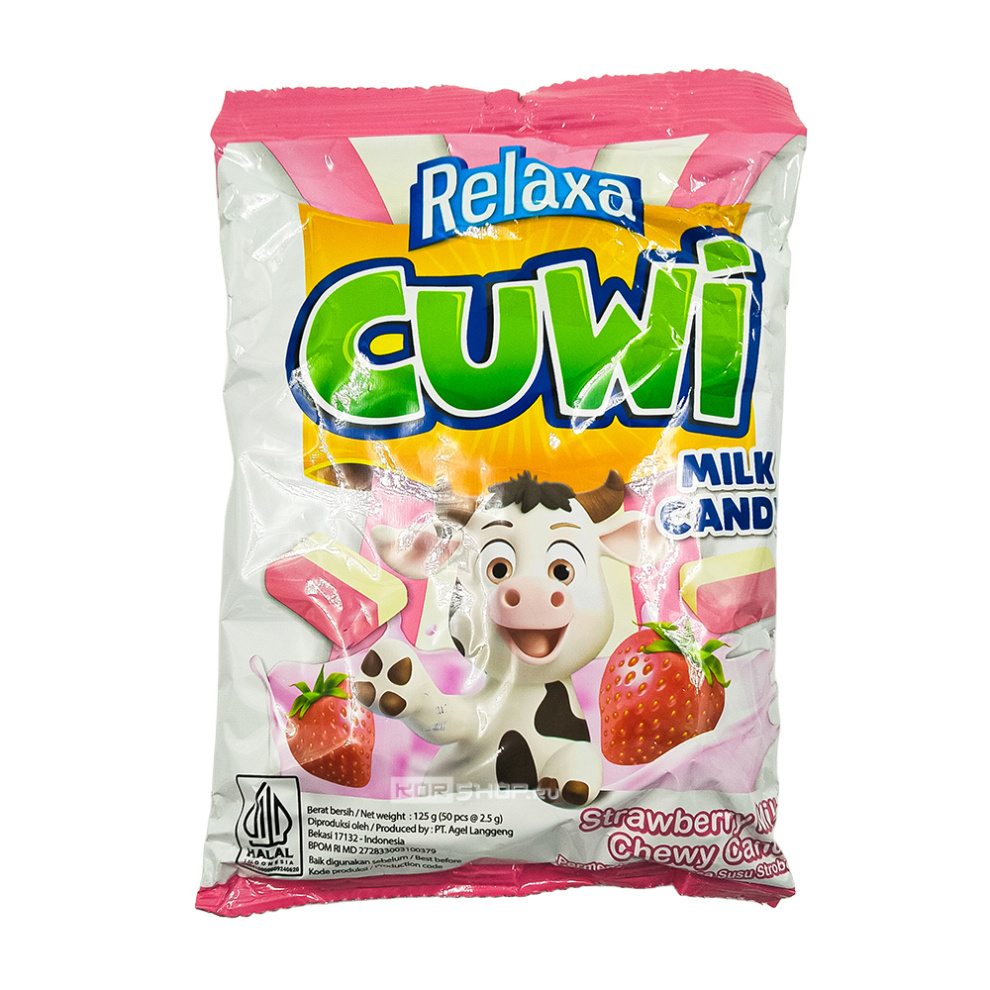 Жевательные конфеты клубничные Cuwi Relaxa, Индонезия, 125 г