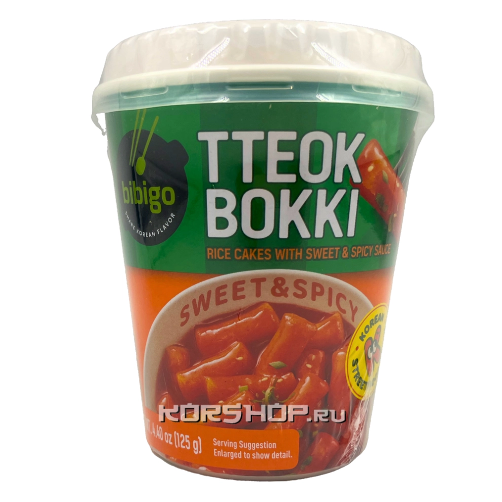 Ттокпокки с остро-сладкий соусом в стакане Bibigo, Корея, 125 г Ттокпокки с остро-сладкий соусом в стакане Bibigo, Корея, 125 г