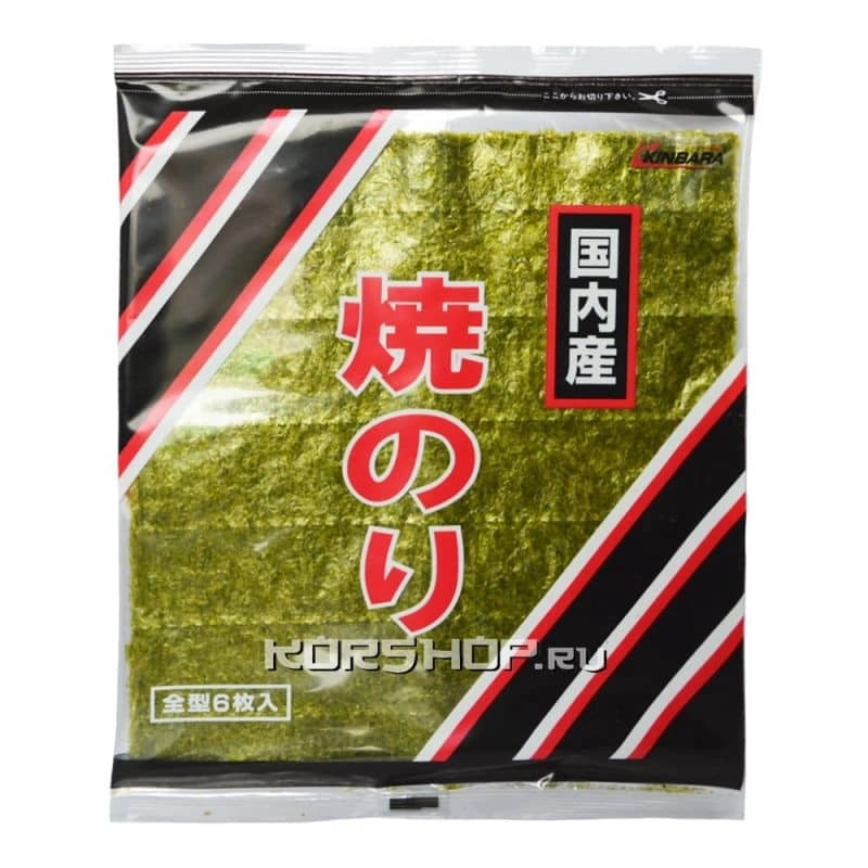 Морские водоросли нори обжаренные «Яки Нори» Kimbara (8 листов), Япония, 48 г