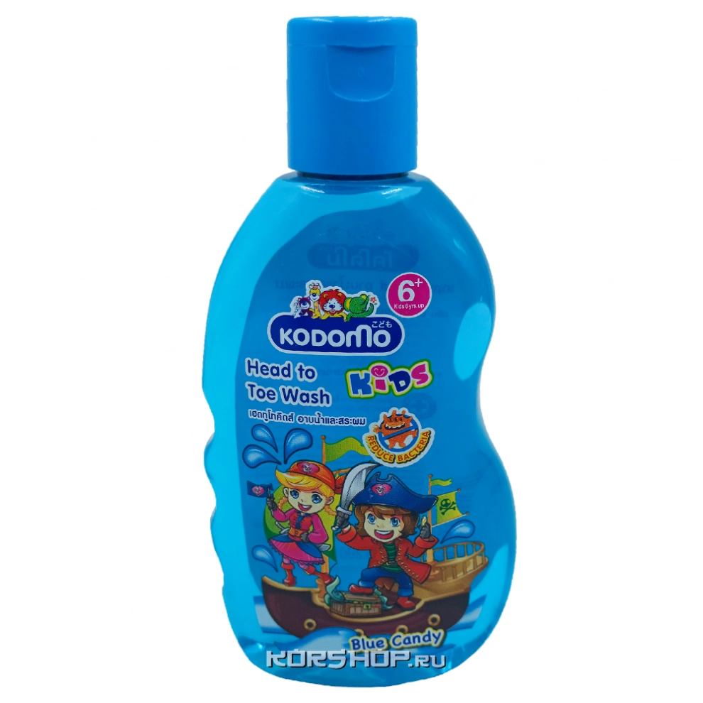 Детский шампунь и гель для душа "Голубая конфетка" Head to Toe Wash Kodomo, Таиланд, 200 мл