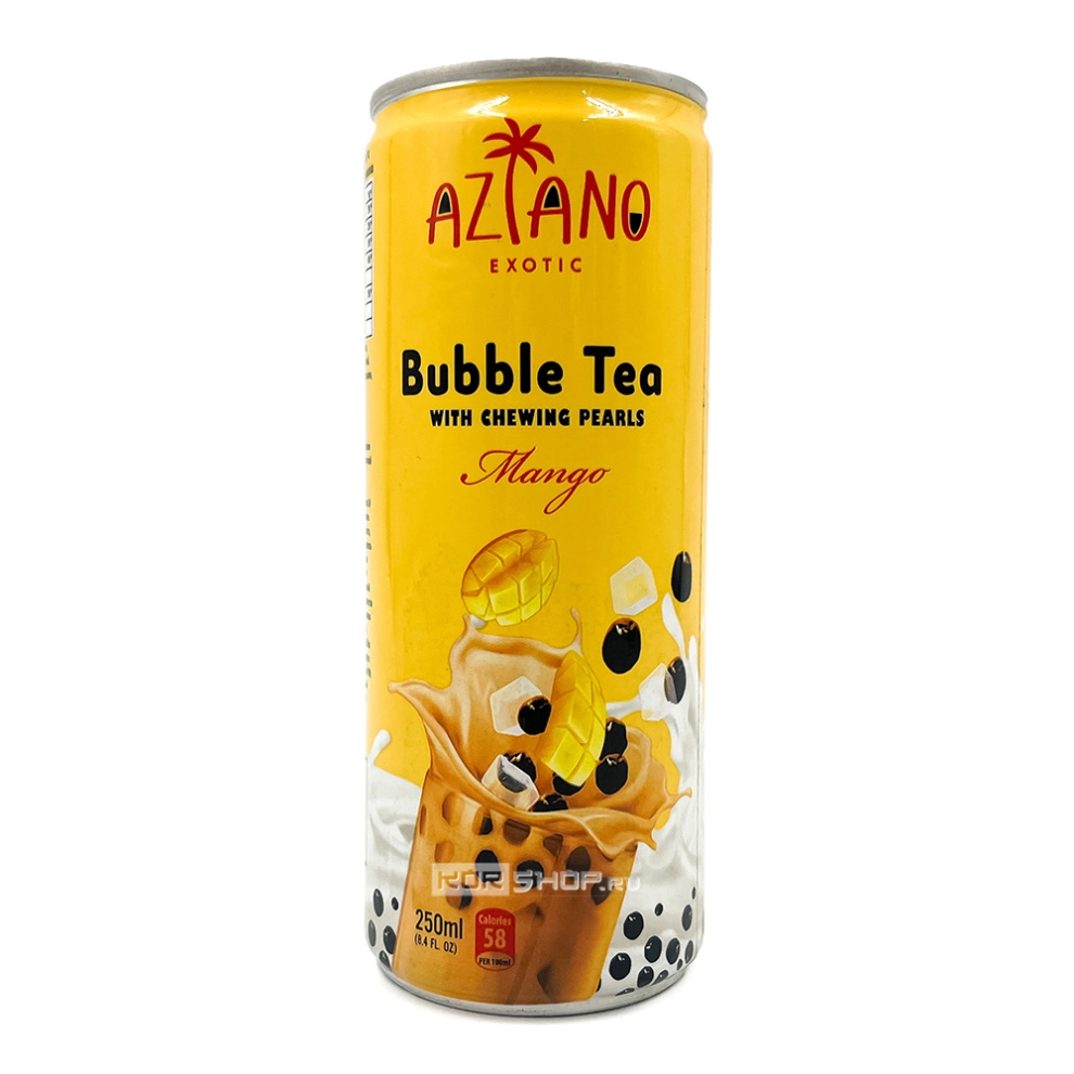 Напиток молочный чай Бабл Ти «Манго»  Mango Bubble Tea Aziano, Вьетнам, 250 мл