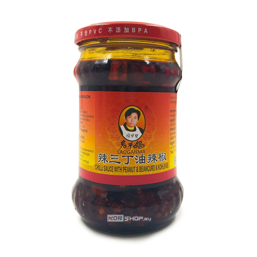 Острый соус с кольраби и арахисом Laoganma, Китай, 210 г