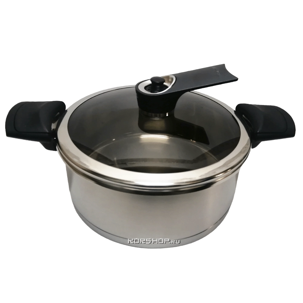 Вакуумная кастрюля из нержавеющей стали с крышкой Stainless Vacuum HappyCall (3003-1143) 24 см, Корея Вакуумная кастрюля из нержавеющей стали с крышкой Stainless Vacuum HappyCall (3003-1143) 24 см, Корея